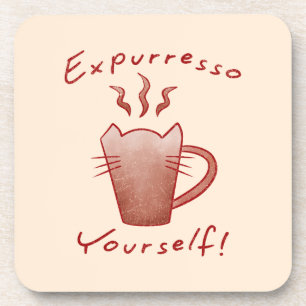Expurresso Yourself Cats And Coffee Beverage Coaster