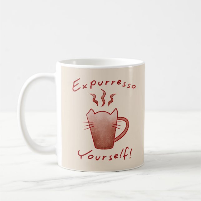 Expurresso Yourself Cats And Coffee Mug (Left)