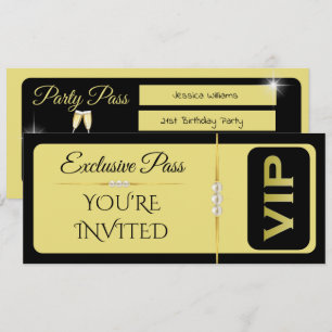 Exquisit VIP Birthday With Pearls Birthday Invitation