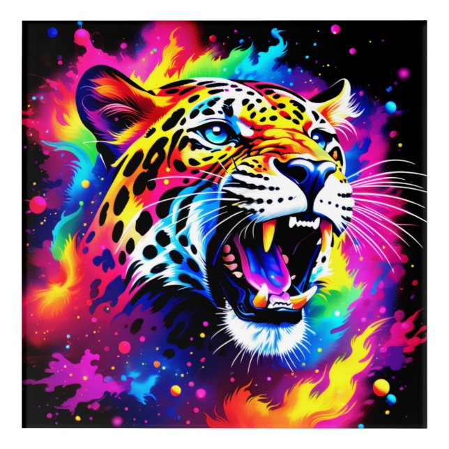 Exquisite Acrylic Wall Art of a Jaguar  (Front)