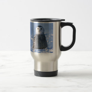 Exquisite Arctic Snowy Owl Photo Designed Travel Mug