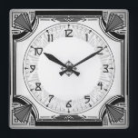 Exquisite Art Deco Clock Black and White Version<br><div class="desc">Art Deco design with clear,  readable numbers.</div>