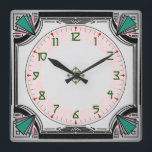 Exquisite Art Deco Clock Vivid Colors Version<br><div class="desc">Art Deco design with clear,  readable numbers.</div>
