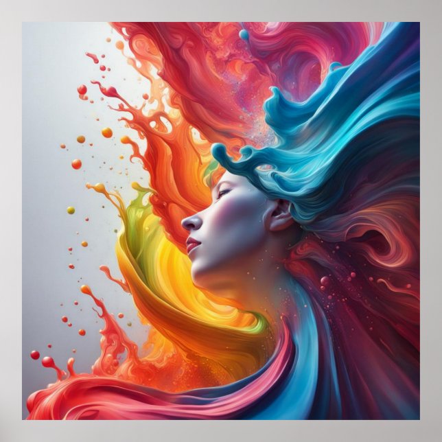 Exquisite Art - Dynamic Waves Of Colors Poster (Front)