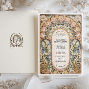 Exquisite Art Nouveau Spring Wedding Invitation