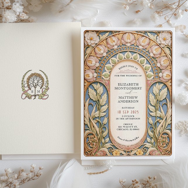 Exquisite Art Nouveau Spring Wedding Invitation (Creator Uploaded)