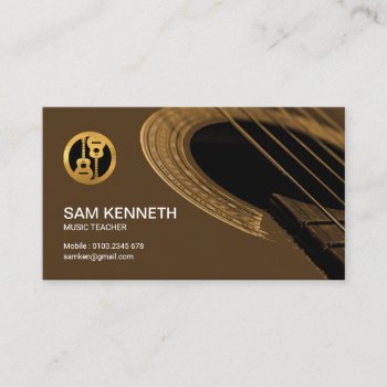 Exquisite Artistic Guitar Rosette Music Teacher Business Card by keikocreativecards at Zazzle