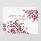 Exquisite Baroque Red Bridal Shower Recipe Card (Front/Back)
