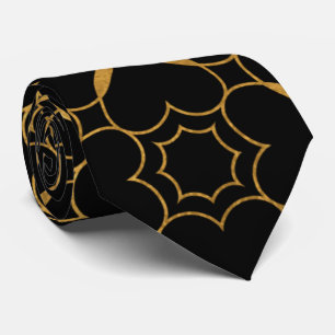  Exquisite Black and Gold Moroccan Inspired  Neck Tie