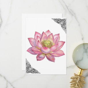 Exquisite Black and White Thai Lai Kanok Vector Thank You Card