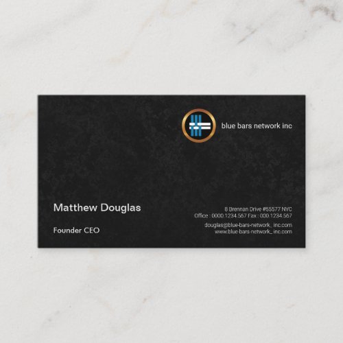 Exquisite Black Daubs Corporate Founder CEO Business Card