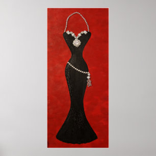 "Exquisite Black Gown" Poster