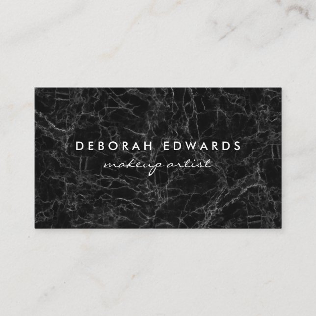 Exquisite Black Marble Business Card (Front)