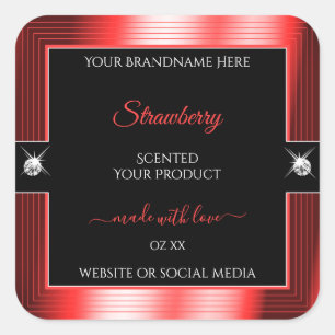 Exquisite Black Red Shiny Brilliants Product Label