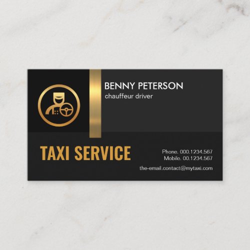Exquisite Black Shade Gold Stripe Chauffeur Driver Business Card