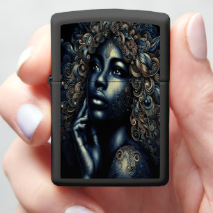 Exquisite Black Woman Elegant Art Zippo Lighter