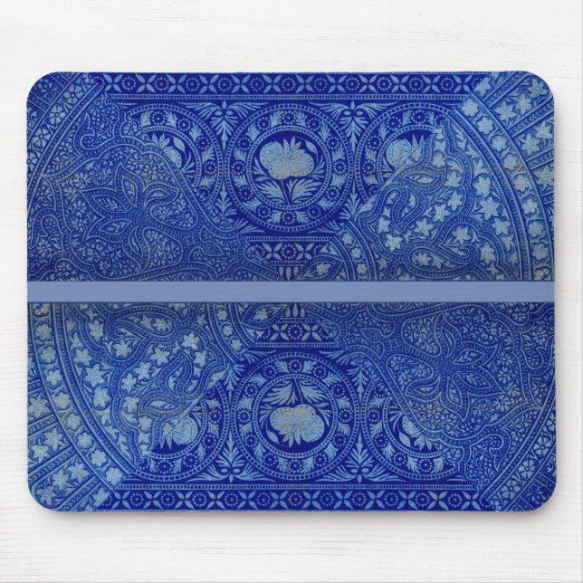 EXQUISITE blue Victorian decor print Mouse Pad (Front)