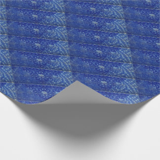 EXQUISITE blue Victorian decor print Wrapping Paper