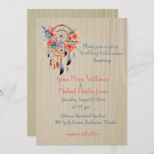 Exquisite Boho Dream Catcher Wedding Invitation