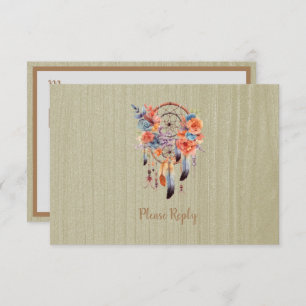 Exquisite Boho Dream Catcher Wedding RSVP Enclosure Card