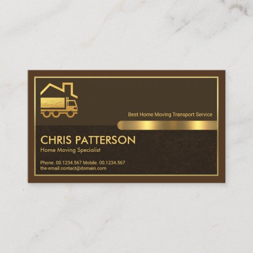 Exquisite Brown Layers Gold Frame Home Moving Business Card