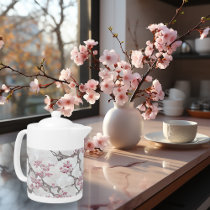 Exquisite Cherry Blossoms Florals  Teapot