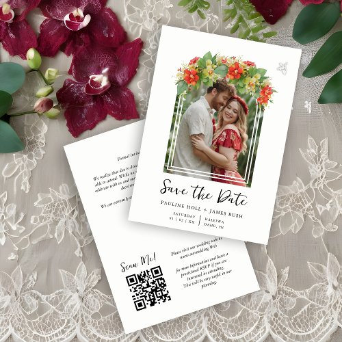 Exquisite Chic Botanical Arch Frame Photo Wedding  Save The Date