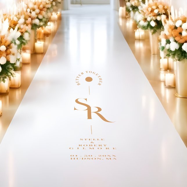 Exquisite Chic Minimalist Golden Wedding Initials Floor Decals (Exquisite Chic Minimalist Golden Effect Wedding Initials Floor Decals. )