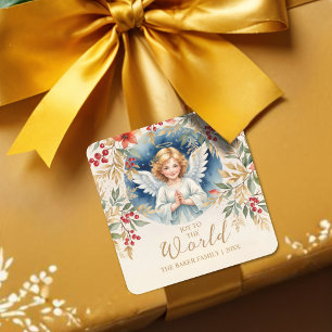 Exquisite Christmas Angel Flowers Victorian  Square Sticker