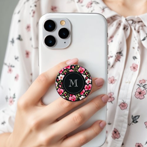 Exquisite Colorful Botanical Pink Orchid  Roses PopSocket