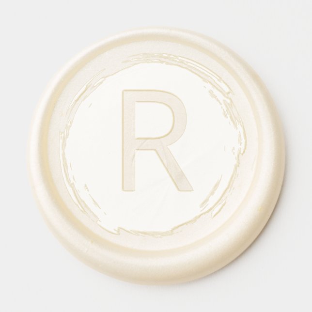 Exquisite Cream Monogram Design Wax Seal Sticker (Front)