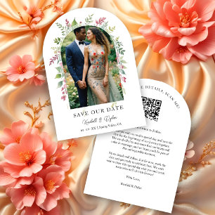 Exquisite Cute Pink Floral Arch Photo Wedding Save The Date