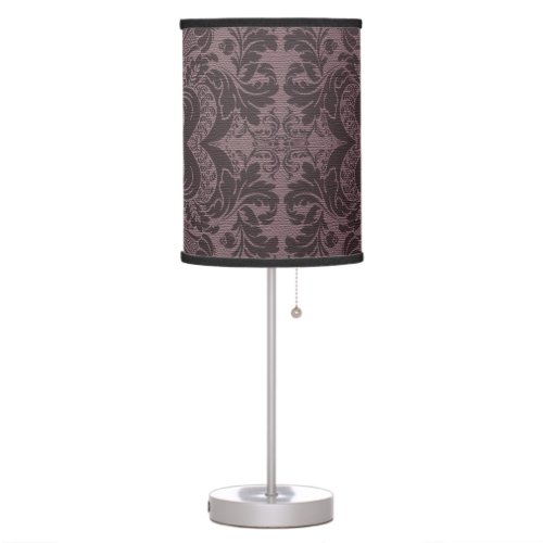 Exquisite Damask Fade to Mauve Table Lamp