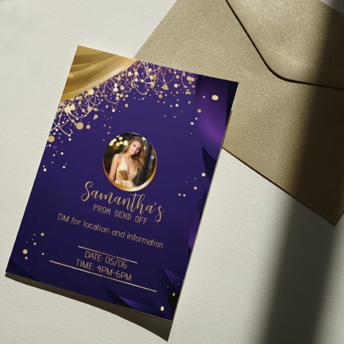 Exquisite Dark Blue and Gold Personalized Flyer