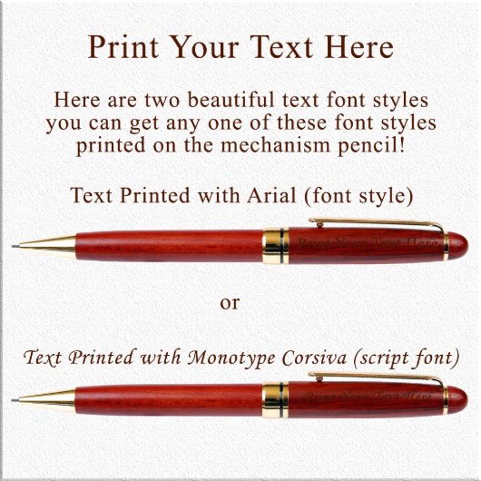 Exquisite Design Wooden Mechanical Pencil (Front Left)