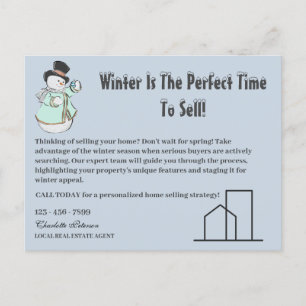 Exquisite Designs for Winter Seasonal Real Estate Postcard