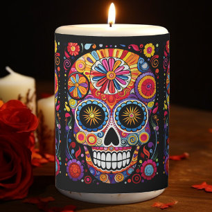 💀Exquisite Día de Muertos Pillar Candle