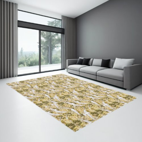 Exquisite Doves Against Floral Illustration Rug