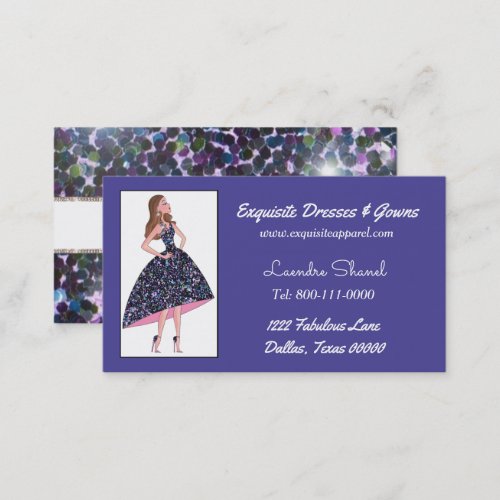 Exquisite Dresses and Gowns Business Card