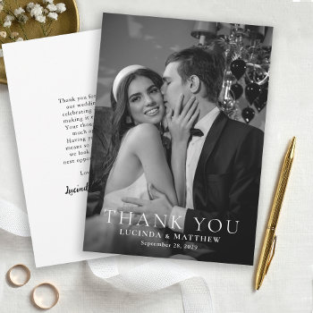 Exquisite Elegance Wedding Photo Thank You by Oasis_Landing at Zazzle