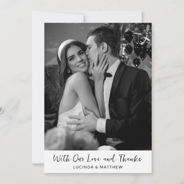 Exquisite Elegance Wedding Photo Thank You Card (Front)