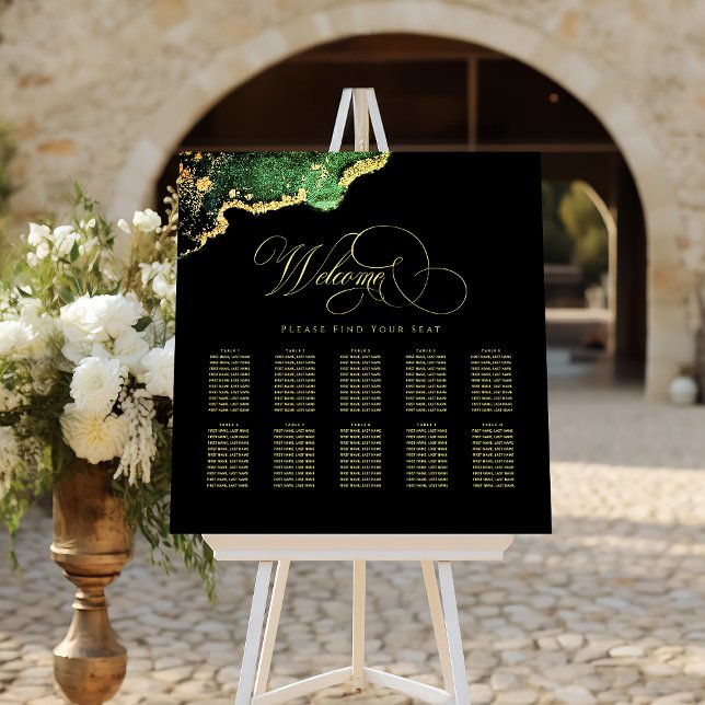 Exquisite Emerald Green 10 Tables Wedding Foam Board (Exquisite Emerald Green Bronze Wedding Foam Board)