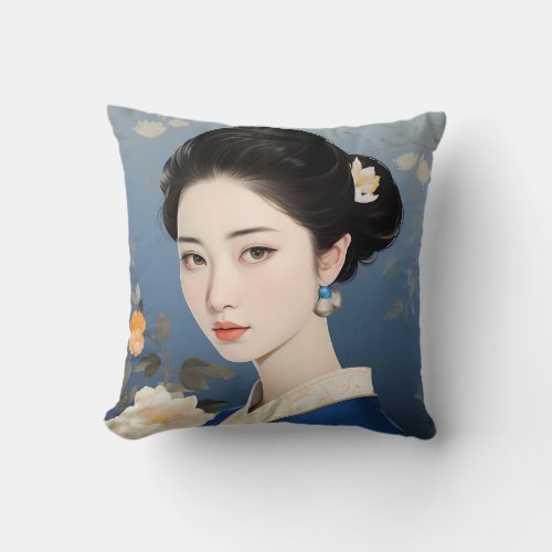 Exquisite Essence of Chinese Elegance Throw Pillow