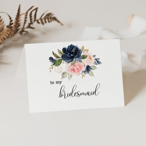 Exquisite Fall Floral Bridesmaid Thank You