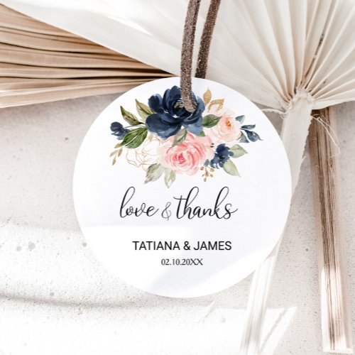 Exquisite Fall Floral Love  Thanks Wedding Classic Round Sticker