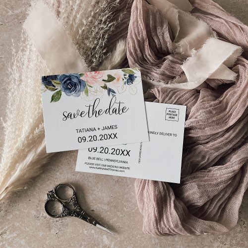Exquisite Fall Floral Save the Date Card