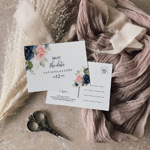 Exquisite Fall Floral Save the Date Postcard