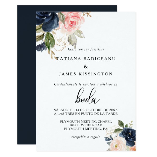 Exquisite Fall Floral Wedding Invitation