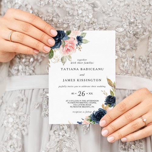 Exquisite Fall Floral Wedding Invitation