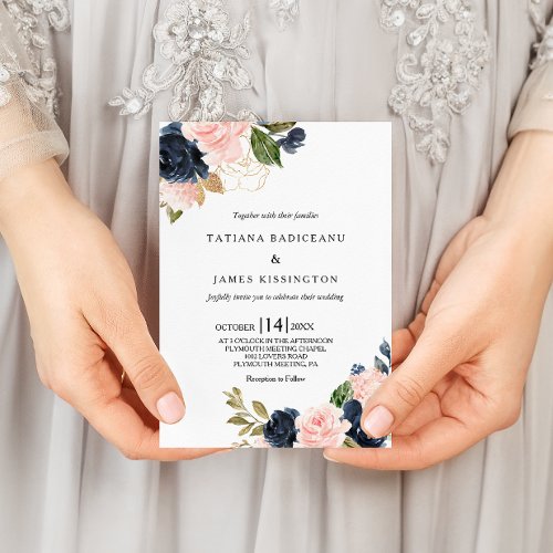 Exquisite Fall Floral Wedding Invitation